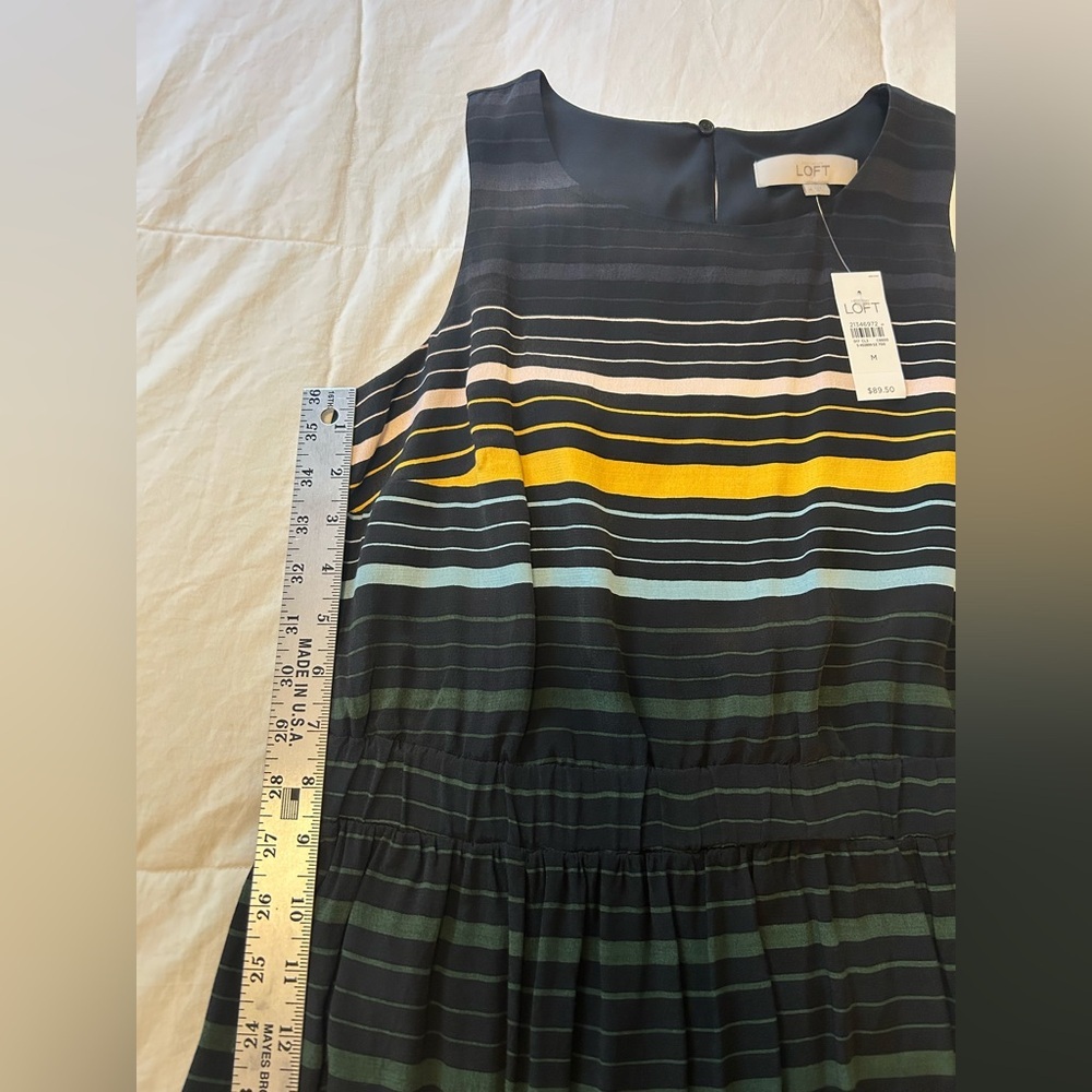 Ann Taylor Loft Sleeveless Striped Midi Dress  Size Medium NWT - Picture 10 of 13